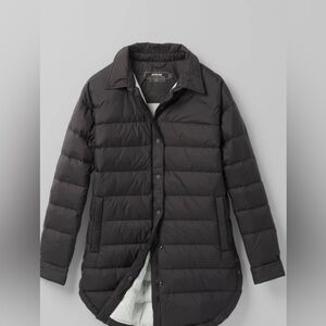 Prana Thistle Shirt jacket Black Sz M, down filled Puffer